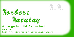 norbert matulay business card